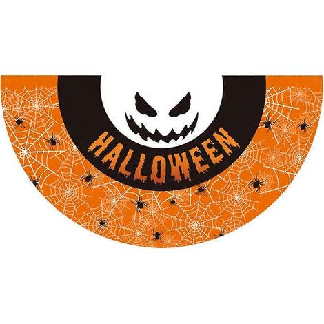 Guirlande de fanions pour Halloween, fanion en forme d'éventail à suspendre, décoration d'Halloween en demi-cercle (1/5)