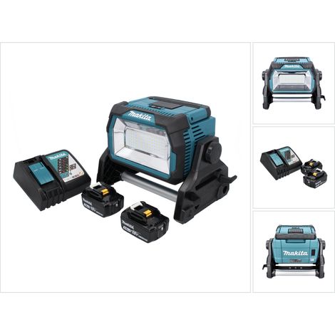Makita DML 809 RF Akku LED Baustrahler 18 V 10000 lm + 2x Akku 3,0 Ah + Ladegerät