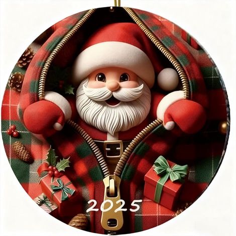 Guirlande De Noël - Décoration En Acrylique Forme De Père Noël - Pendante Plate Pour Arbre De Noël Mur Porte Fenêtre - Lot De 1 3 Ou 5 Pièces (1/5)