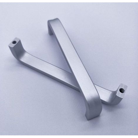 Tirador cuadrado grande de acero inoxidable，Plateado，Tirador de puerta de acero，Acero inoxidable，Distancia entre centros 128 mm，13,4 cm (1/4)