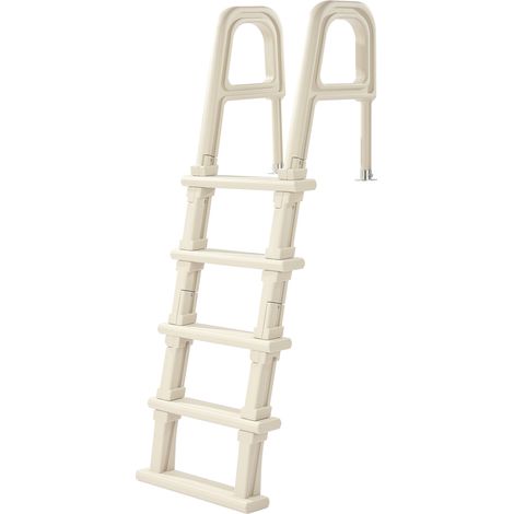 VEVOR Echelle de Piscine Inclinee en Plastique avec 2 Rampes, 5 Marches Antiderapantes, Capacite de Charge 136 kg, pour Piscines Creusees de 122-137 cm, Terrasse, Jardin, Maison, Interieur, Exterieur (1/5)