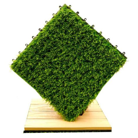dalles de gazon artificiel de 30 x 30 cm, dalles de gazon synthétique d\'épaisseur, tapis auto-drainant, pour intérieur et extérieur, terrasse, balcon, jardin