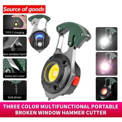 Armeegrün wie abgebildet – Mini-COB-LED-Taschenlampe, USB-aufladbar, Schlüsselanhänger, Schraubendreher, Schraubenschlüssel (1/4)