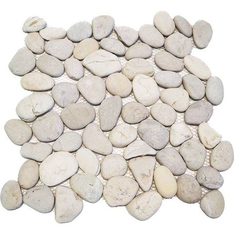 Mosaïque pour sol en galets 30x30cm – Anti-dérapant R10 – Entretien facile avec savon neutre – Prix à l'unité – Barwolf