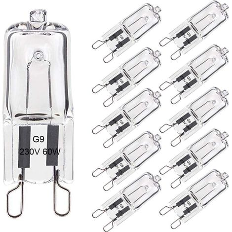 Ampoule Halogène G9 60W Blanc Chaud 2800K 680LM 230V Dimmable Halogène Capsule Ampoule Filament Lot de 10 (1/5)