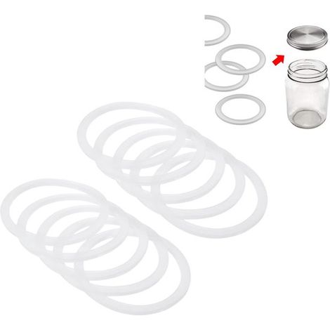 10 unidades, Junta de silicona para tarros Mason de 86 mm, Junta tórica para tapa de lata, Sello de silicona, Anillo para conservas, Reutilizable (1/5)