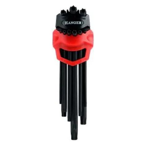 Juego Hanger de 9 llaves macho de estrella negra T10 a T50