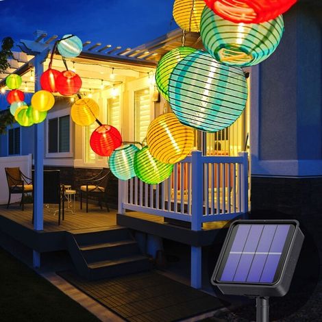 Outdoor Solar Lights, 6m LED Lantern Garland, 8 Modes, Waterproof Decorative Lights for Garden, Patio, Yard, Balcony, Terrace, Wedding Party, Multicolor (1/5)