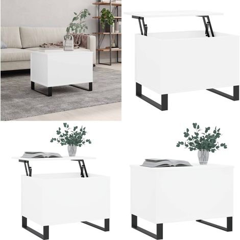 Couchtisch Weiß 60x44,5x45 cm Holzwerkstoff - Wohnzimmer - Holzwerkstoff (1/5)