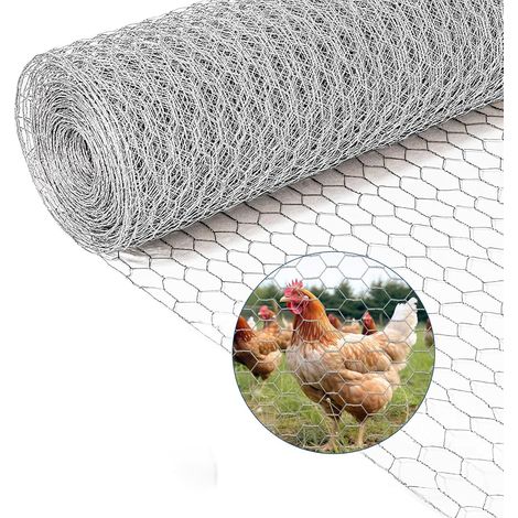 Grillage à mailles hexagonales, 0,4 m x 10 m — convient pour les jardins, les enclos à volailles et les loisirs créatifs. (1/4)