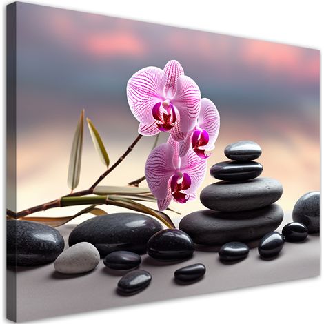 Tableau sur toile Spa zen orchidée 90x60 (1/5)