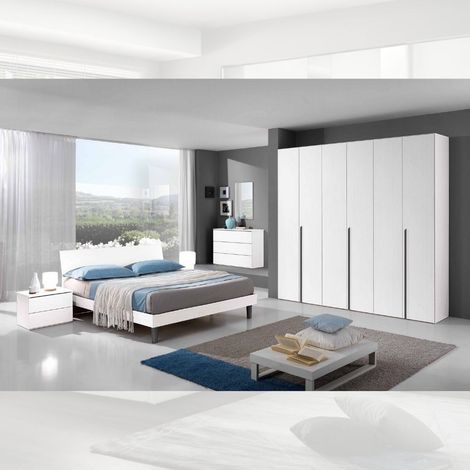 Comodino Manitoba 2 cassetti colore bianco (1/2)