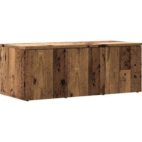 Meuble TV vieux bois avec rangement pratique salon ou chambre 80 x 34 x 30 cm en bois d'ingénierie vieux bois