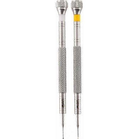 Set mit 2 Präzisionsschraubendrehern für Uhrmacher, mit 0,6 mm und 0,8 mm Schlitzbits, Uhrenreparaturwerkzeug (1/5)