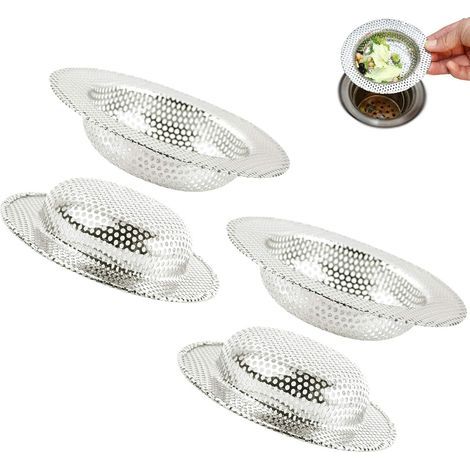 6pcs Filtre Evier Cuisine inox Filtre Lavabo Grille évacuation Evier avec Fine Trous Perforés pour évier de Douche, de Bain ou de Cuisine Lavabo ou Baignoire (1/5)