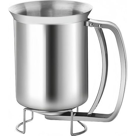 Entonnoir a Piston, Entonnoir Cuisine Piston Patisserie Distributeur de Pate en Acier Inoxydable avec Support pour Takoyaki Cupcakes Crêpes Gaufres Gâteaux et Desserts (1/5)