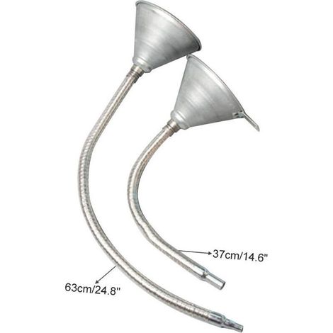 Entonnoir métallique flexible de 63 cm pour ravitaillement d'urgence en voiture et en moto (1/4)