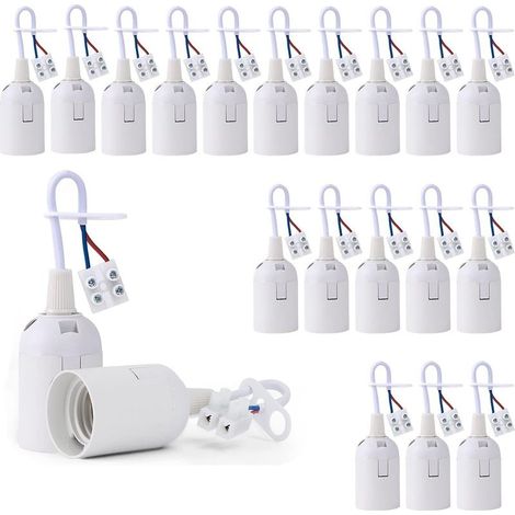20 Pcs Douille Ampoule Plafond E27 à Visser de Chantier, Base Plafonnier Culot E27, Support de Lampe Plafonnier a Encastrer, pour Ampoules à Incandescence, Lampes Halogènes(Blanc) (1/5)