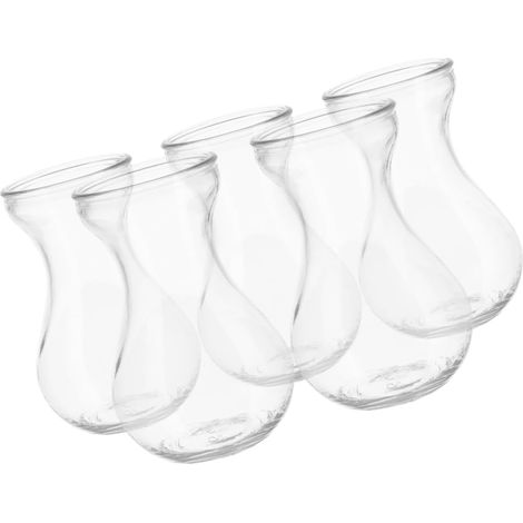 Lot de 5 Vases en Verre Transparent pour Jacinthe Petits Vases Hydroponiques Compacts Jardinières Décoratives Polyvalentes pour Bureau et Intérieur Floral Design Simple et (1/5)