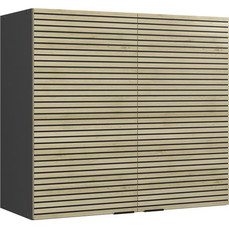 Armario de cocina con vidrio Fame-Line, Panel de roble, 80 cm, Vicco