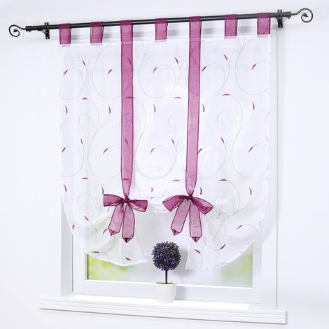 Rideau romain avec cordon LxH60x140cm blanc, 1pc