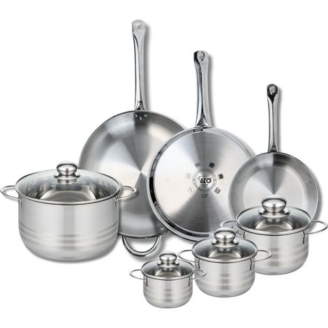 Ensemble de 3 Poêles de cuisson 24, 28 et 32 cm et 4 faitouts 12, 14, 16 et 24 cm Elo Profi Brillant (1/5)