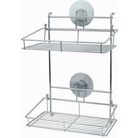 Trade Shop - RECHTECKIGES LAGERREGAL 2 REGALE WANDMONTAGE MIT DOPPELSEITIGEM KLEBEBAND 79848 -