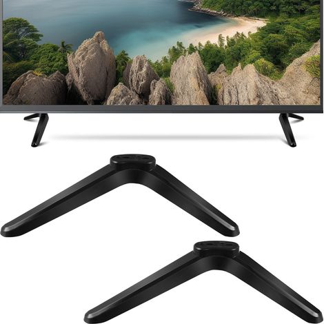 Soporte para TV de 2 piezas, base universal para pantallas de 32 a 55 pulgadas, estabilizador antideslizante, fácil instalación, para sala de estar. (1/5)