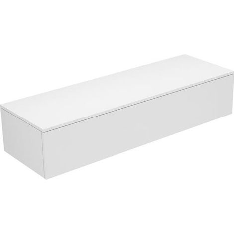 Buffet EDITION 400 1 façade coulissante 1400 x 289 x 450 mm blanc brillant, verre anthracite clair KEUCO