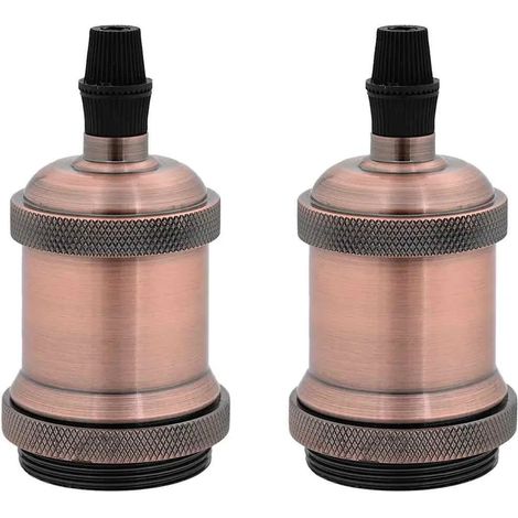 Douilles de lampe, 2 pièces, bronze rouge, E27 (1/5)