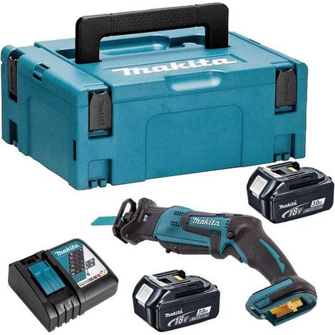 Makita – Scie sabre 18V Li-Ion avec 2 batteries 3,0 Ah – Moteur Brushless – Profondeur de coupe 100mm – DJR183RFJ