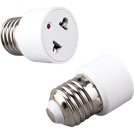 2 unidades por paquete. Adaptador de portalámparas E27 para conversión de enchufe a toma de corriente. (1/5)