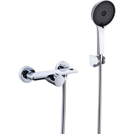 Auralum Max set doccia da bagno a cascata con doccetta a 5 funzioni, miscelatore da bagno cromato, sistema doccia per vasca e bagno (1/5)