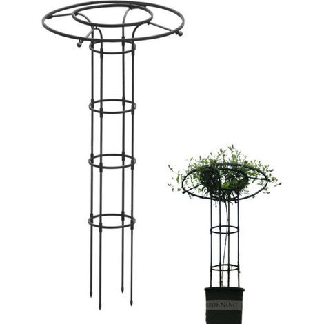 Tuteur pour plantes grimpantes en acier – Treillis parapluie 150 cm – Conception sans vis pour installation rapide – Pour rosiers et clématites (1/5)