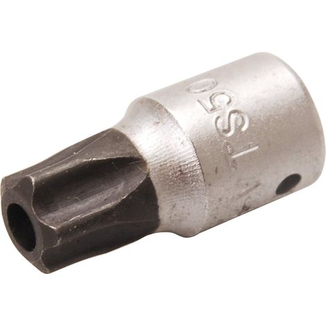 Punta de vaso entrada 6,3 mm (1/4") T-Star (para Torx Plus) con perforación TS50