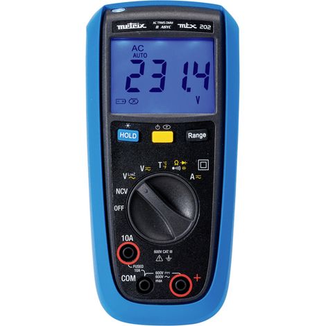 Metrix MTX 202 Hand-Multimeter  digital Spritzwassergeschützt (IP54) CAT III 600 V Anzeige (Counts):