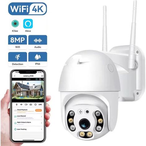 iCSee Telecamera Motorizzata Smart WiFi ad Alta Velocità Full Color da Esterno 8.0 MP