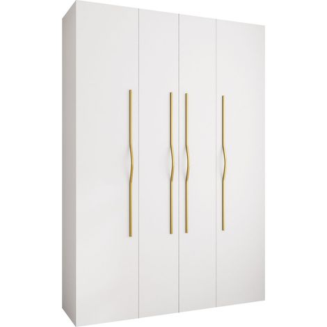 Armario Hartford 564, Blanco, 246x170x52cm, Puertas de armario: Con bisagras, Número de estantes: 0 (1/5)