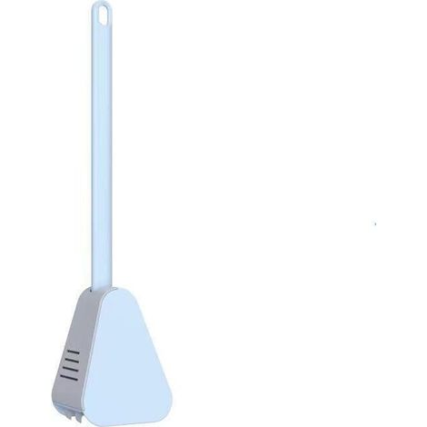 Brosse de toilette Golf à long manche, brosse de toilette murale en silicone bleue (1/5)
