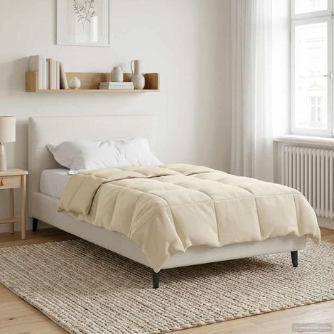 Winterbettdecke Gepolstert Creme 140 x 200 cm Mikrofaser