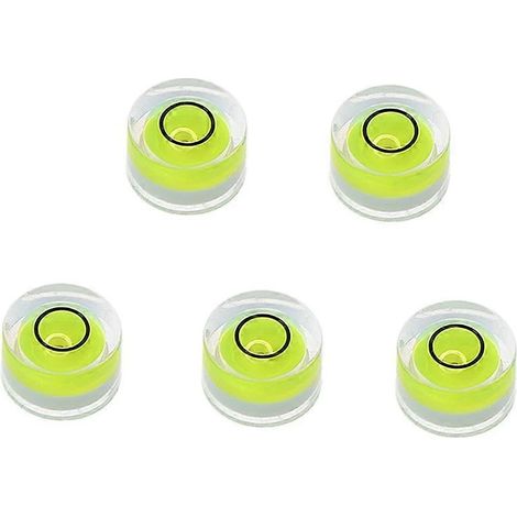 Lot de 5 petits niveaux à bulle ronds, mini niveaux circulaires à œil de bœuf, inclinomètres pour machines à laver, faciles à utiliser, 10 x 6 mm. (1/5)