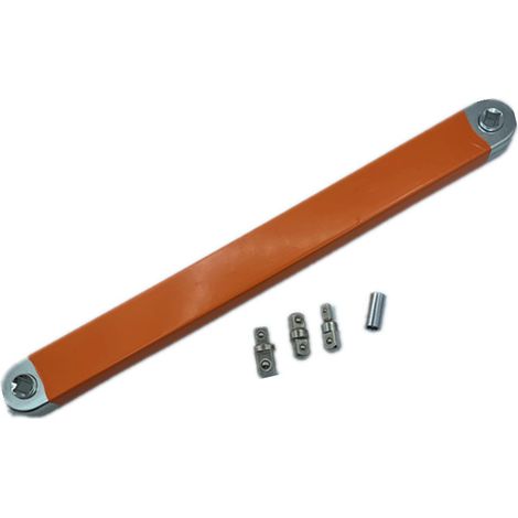 Clé à rallonge, kit d'extension à cliquet à zéro degré, adaptateur d'entraînement, rallonge à cliquet universelle idéale pour les espaces confinés, 39 cm, orange.