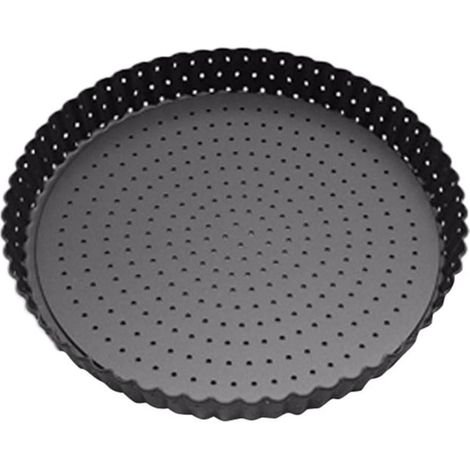 Plaque À Pizza - Acier Au Carbone Perforé - Revêtement Antiadhésif - Pour Four Et Réchauffage - 24 X 2,5 Cm - 1 Pièce