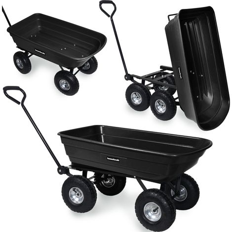 Gartentransportwagen, Schubkarre, Kippanhänger, Griff, Schwenkräder