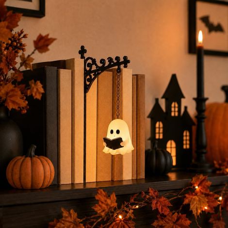 Geister-Regallampe, niedliche Geister-Leselampe, Geister-Lesefigur als Halloween-Dekorationslampe, für Bücherregale, Leseecken und Halloween-Dekorationen (1/5)
