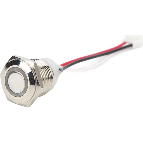 Interrupteur tactile M16 Inox Étanche LED Rouge Momentané 12-24V pour Interphone GSM HELP (1/3)