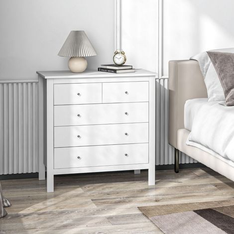 Commode 79 x 39 x 80 cm ouverture et fermeture silencieuses protection anti-basculement blanc (1/5)
