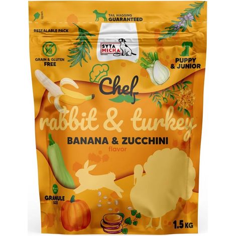 SYTA MICHA Chef lapin à la dinde junior - nourriture sèche pour chien - 1,5kg