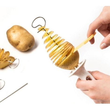 Outil à spirales pour chips, forme des spirales à partir de pommes de terre, couleur argentée, taille unique (1/5)