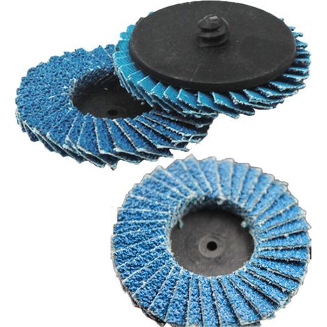 Disques à changement rapide en paquets de 10 - grain 80, angle d'inclinaison de 5 cm - Matériaux en aluminium et oxyde de zirconium très résistants - Pour le ponçage, le meulage, le mélange et le flam (1/5)